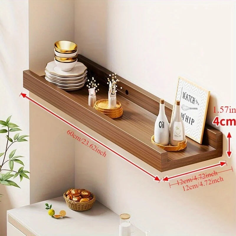 Solid wood wall shelf wall wall wall hanging wall baffle bookshelf living room bedroom shelf wooden board storage rack