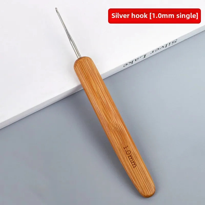 Full set of bamboo handle crochet bamboo crochet wool hook hand knitting tools sweater needle round head carbonized crochet