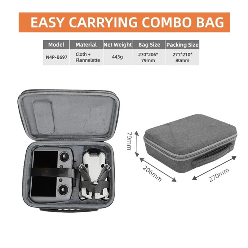 Multi-use Combo Bag Hard Travel Carrying Case Large Capacity Storage Bag Drone Controller Bags For DJI Mini 4 Pro