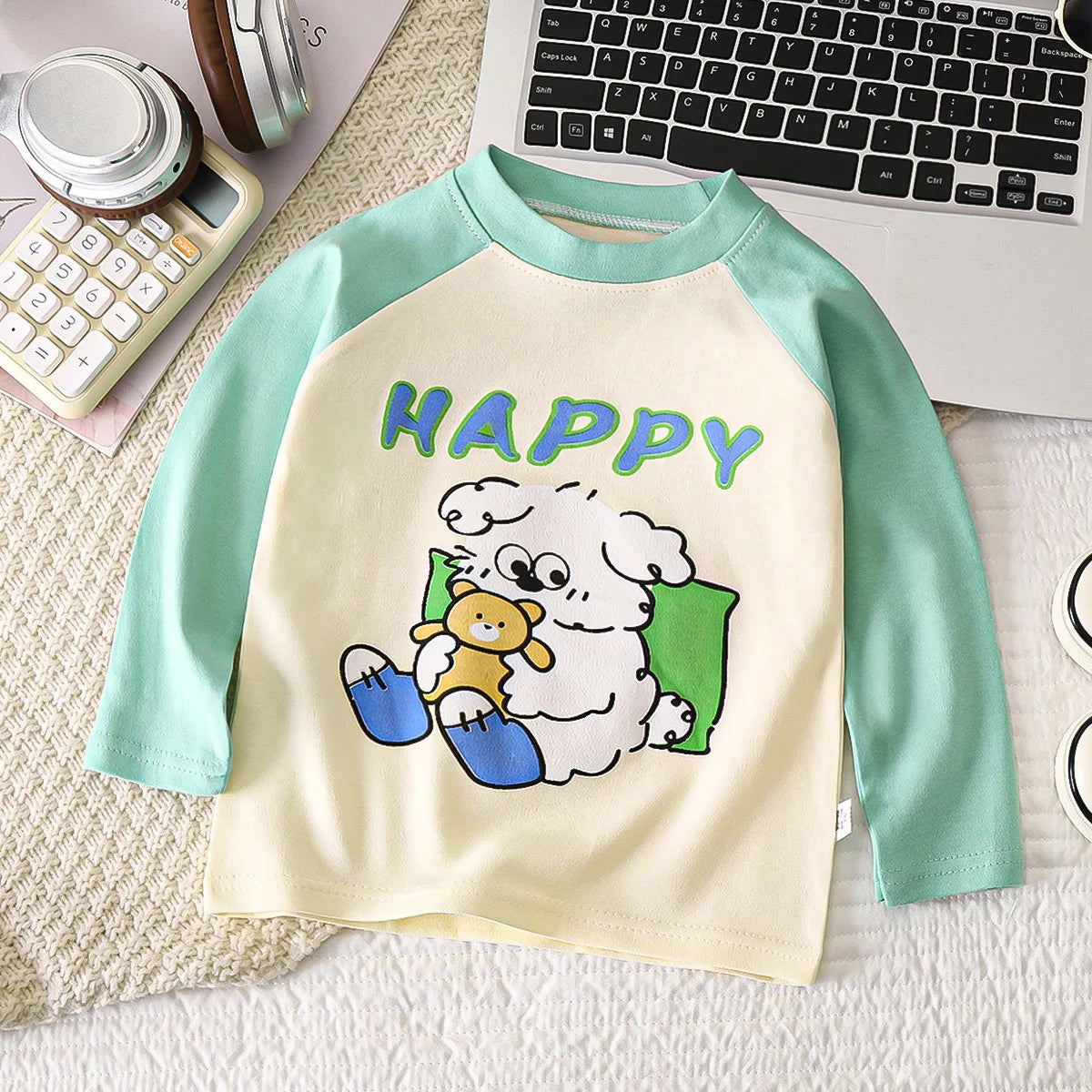Cartoon Kids Long Sleeve Tops Cute  Dinosaur Children T-shirt Spring Autumn Cotton Clothing Baby Bottoming Shirt