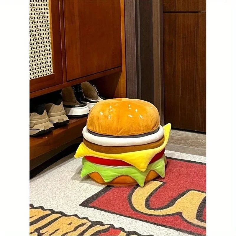 Hamburg storage stool Seated small stool Home living room Large capacity snack storage stool Door shoe changing small stool