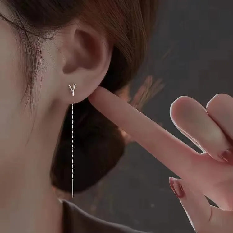 Letters Piercing Earrings Line