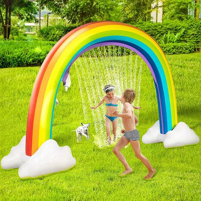 Factory Spot Inflatable Toys PVC Summer Rainbow Arch Outdoor Sprinkler Mat