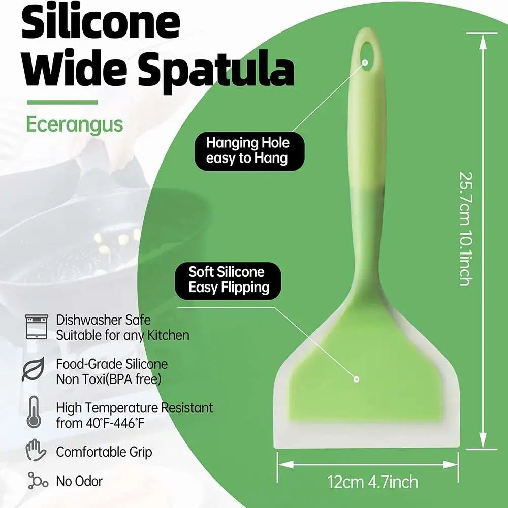 Silicone Spatula Pancakes Shovel 1PC Non-Stick Heat-Resistant Wide Flat Turner For Egg Tamales Pizza Random Color