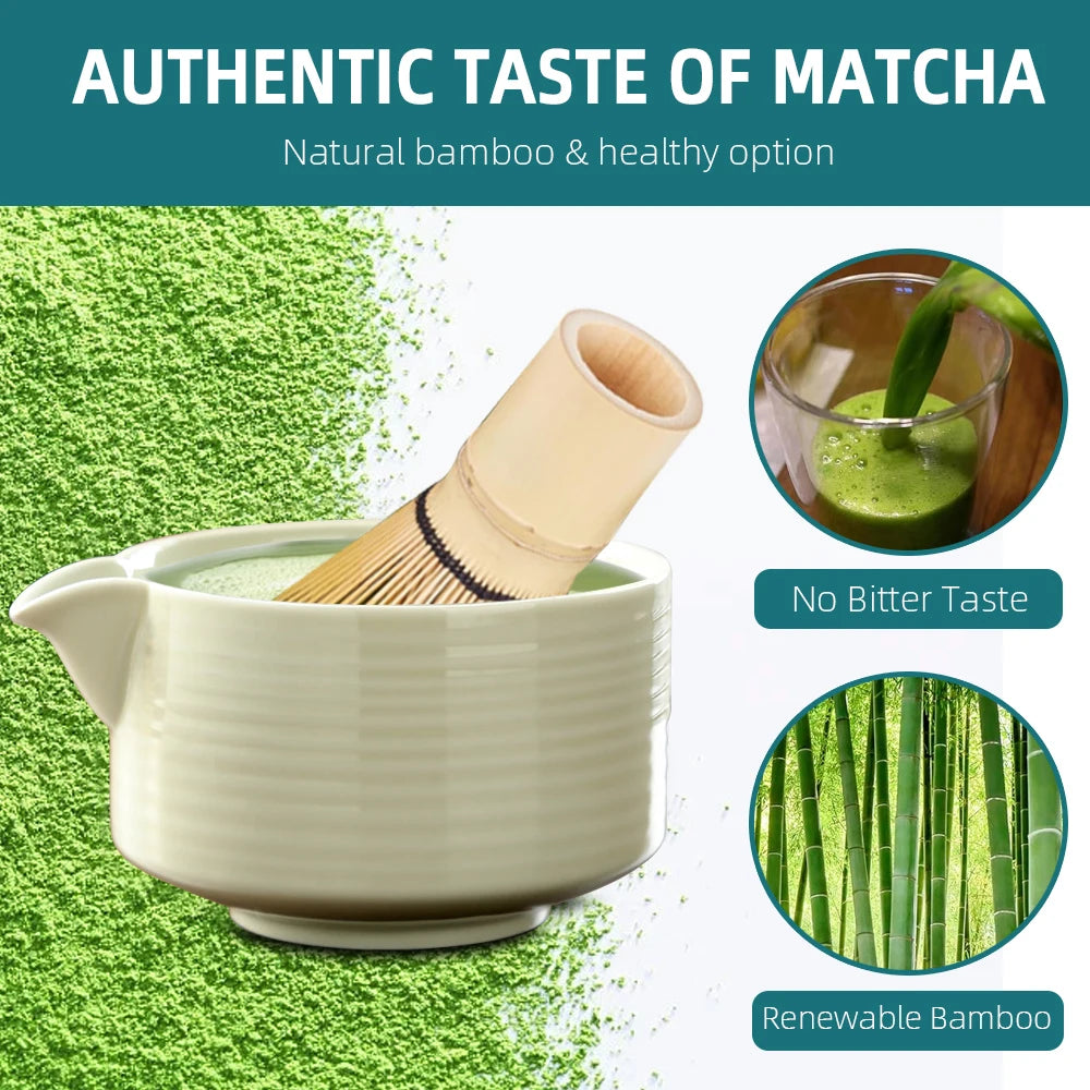 Japanese Matcha Tea Set Whisk Stand Tea Ceremony Matcha Bowl Grinder Brushes Tea Tools Holder Tea-making Accessories Teaware