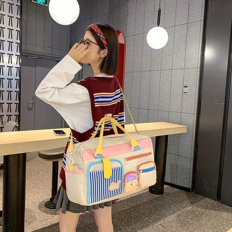 Short trip dopamine large capacity yoga portable fitness maternity bag women's luggage bag travel storage bag lightweight
