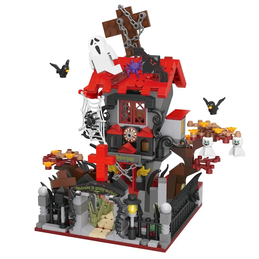 TOYLINX Halloween Series Decorative Building Block Cabin Model - Home Decor ABS Building Block Toys, Festive Gifts for Kids