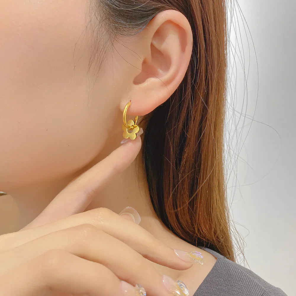 Heart-Shaped Stainless Steel Hoop Earrings