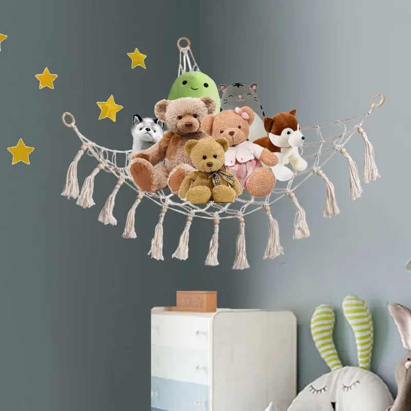 Woven Plush Toy Storage Mesh Triangle Mesh Pocket Corner Mesh Toy Hammock Storage Swing Hammock