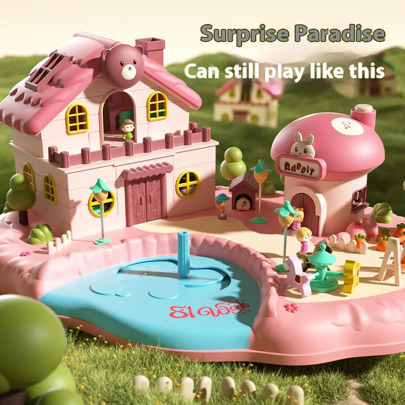 Children's Magnetic Surprise Park, Playing Home Toys, Puzzle Puzzle, Parent Child Interaction Simulation Castle, Girl's Birthday