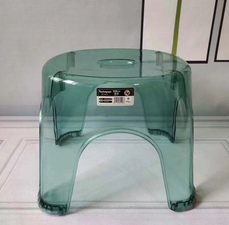 Clear Shower Foot Stool Non-slip Waterproof Transparent Stool Clear Stool for Bathroom Bedside Small Shower Spaces Corner Bench