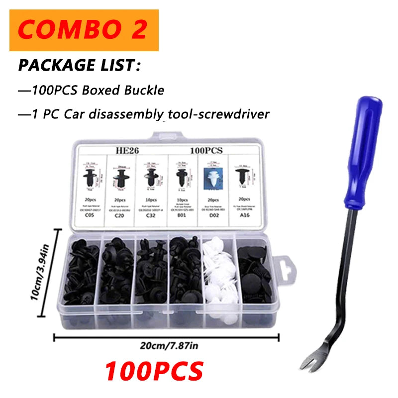 100pcs Auto Fastener Clip Kit