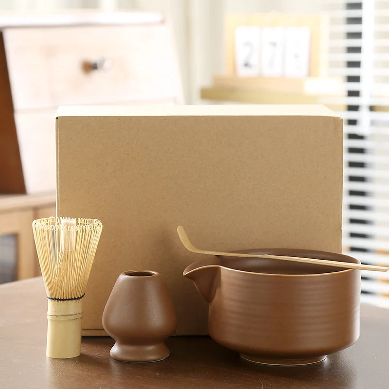 Japanese Matcha Tea Set Whisk Stand Tea Ceremony Matcha Bowl Grinder Brushes Tea Tools Holder Tea-making Accessories Teaware