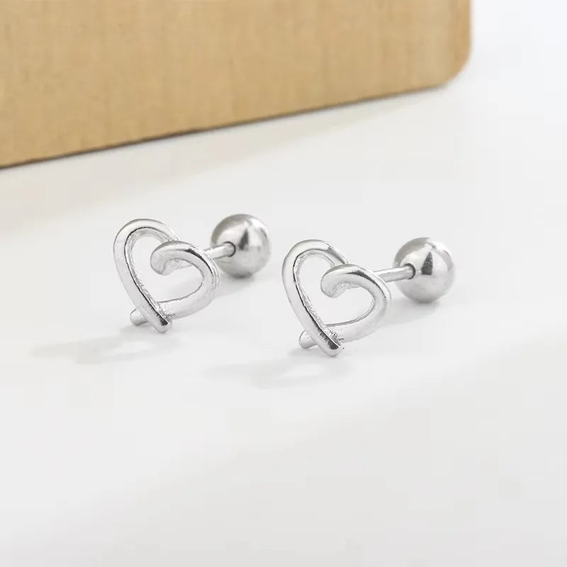 Minimalist Small Flower Screw Earrings