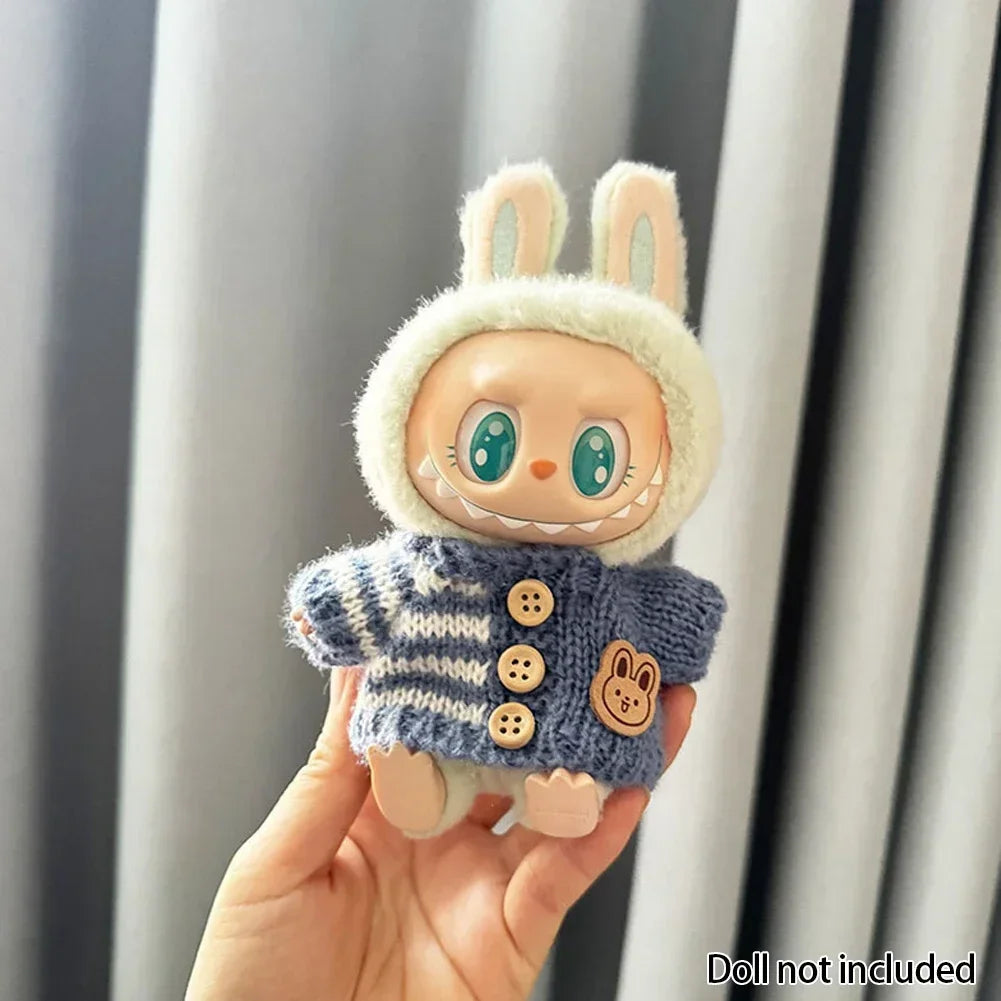 Labubu V1v2,Clothing, Seat Suit, Scarf, Bag, Doll Accessories, Cute Decoration, 15-17 cm