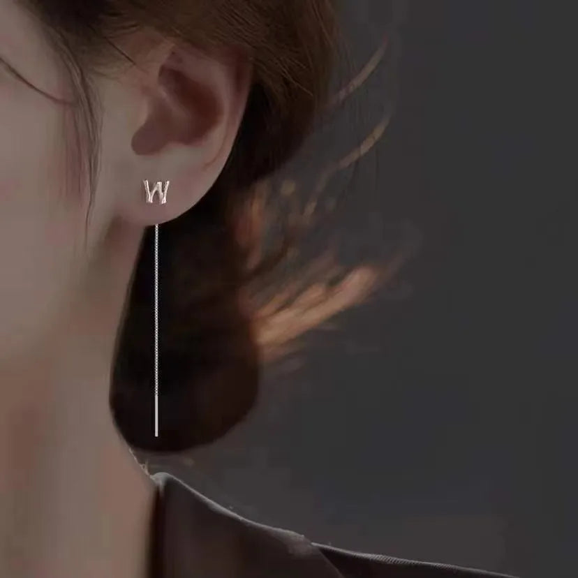 Letters Piercing Earrings Line