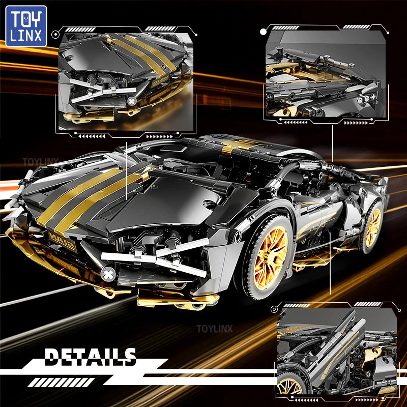 1280PCS Sports Car Building Blocks Toys 1:14 MOC Building Set Racing Car Model Super Cars as Birthday Gifts for Boys and Adults