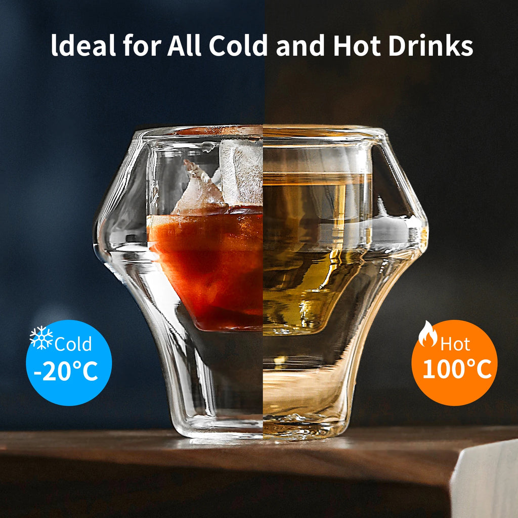 MHW-3BOMBER Double Wall Glass Espresso Cups Anti-scald Reusable Tea Mug Shot Glass Wine Cup Art Home Barista Coffee Accessories