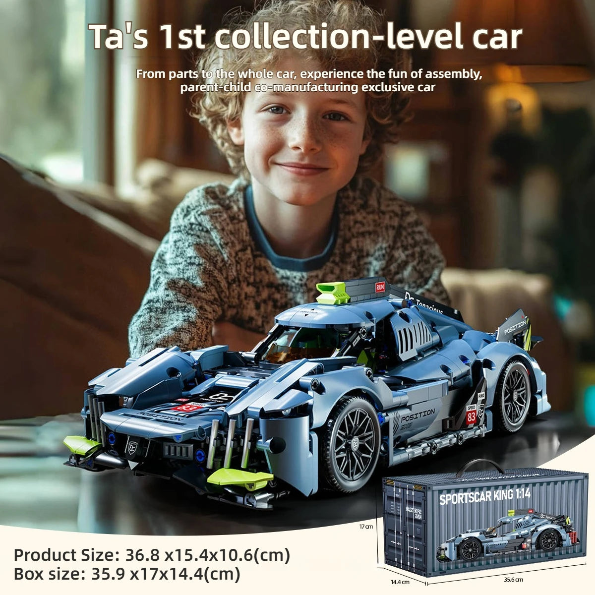 ToylinX Building Blocks Racing Toys Urban Technology Design Enjoy The Speed 1：14 Birthday Christmas Gifts for Kids or Adults