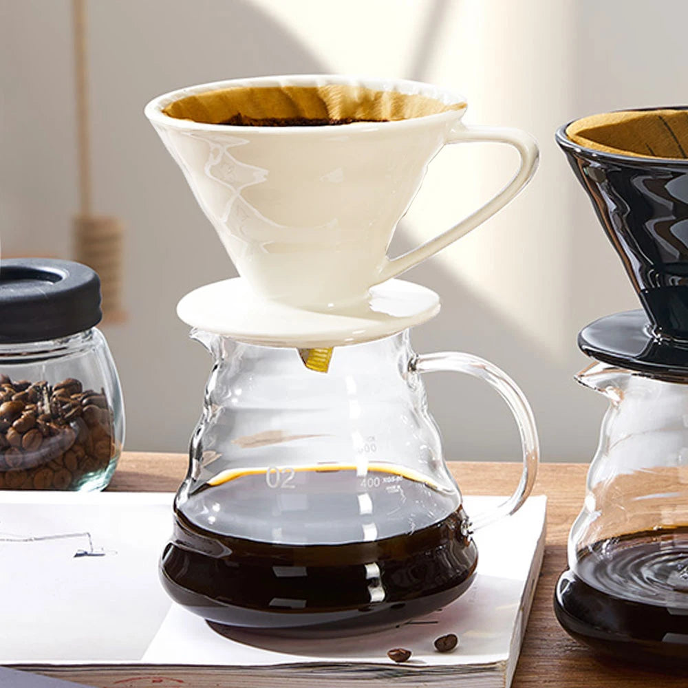 Coffee Pot Set Sharing Pot Coffee Filter Cup Hand Brew Coffee Set Reusable Coffee Utensils Coffee Servers Accessories