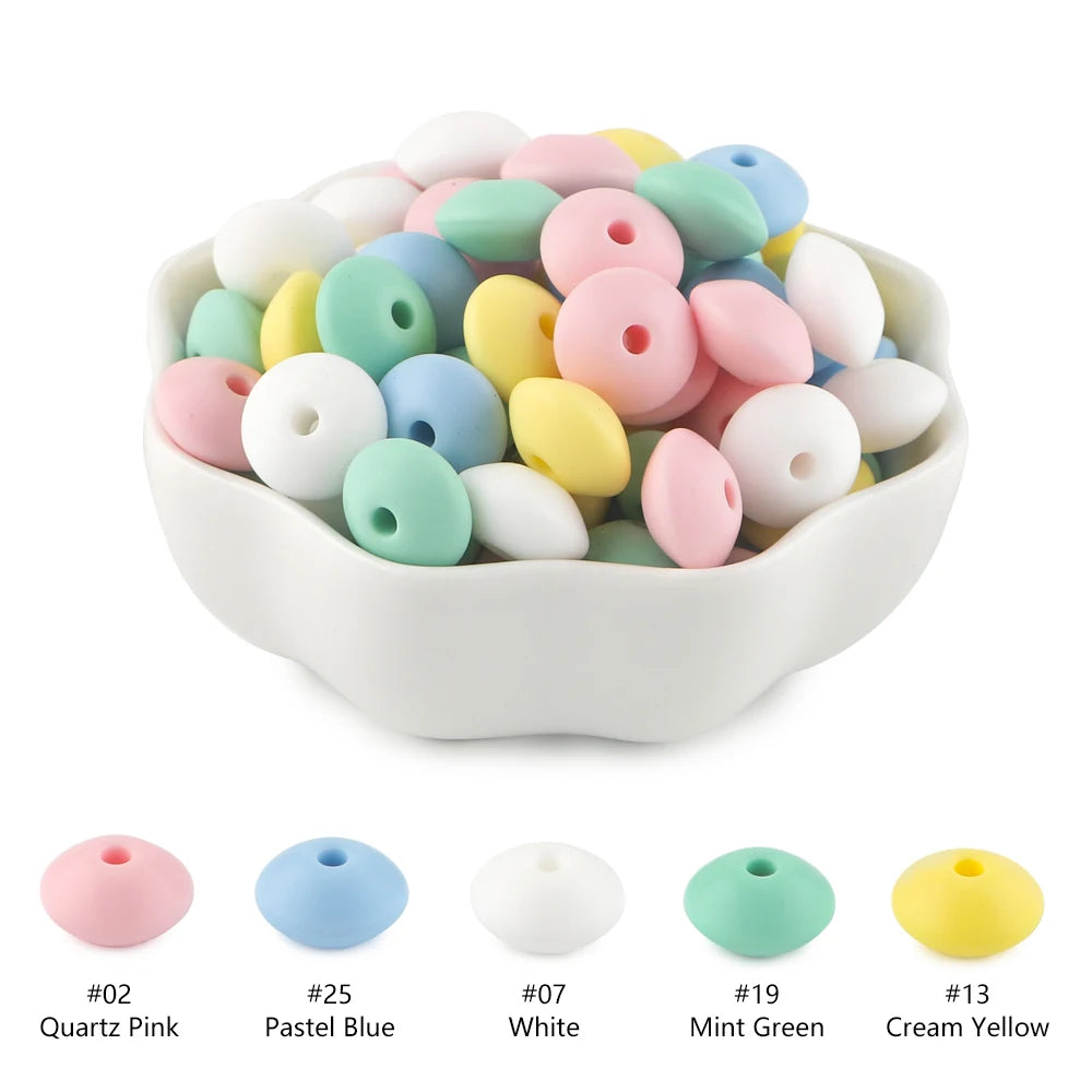 Lentil Silicone Beads