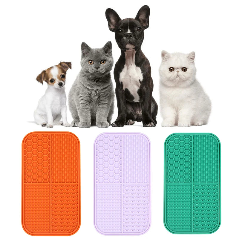 1PC Silicone Pet Licking Pad Dog Licking Pad Pet Suction Pad Anti-Choking Slow Food Bowl