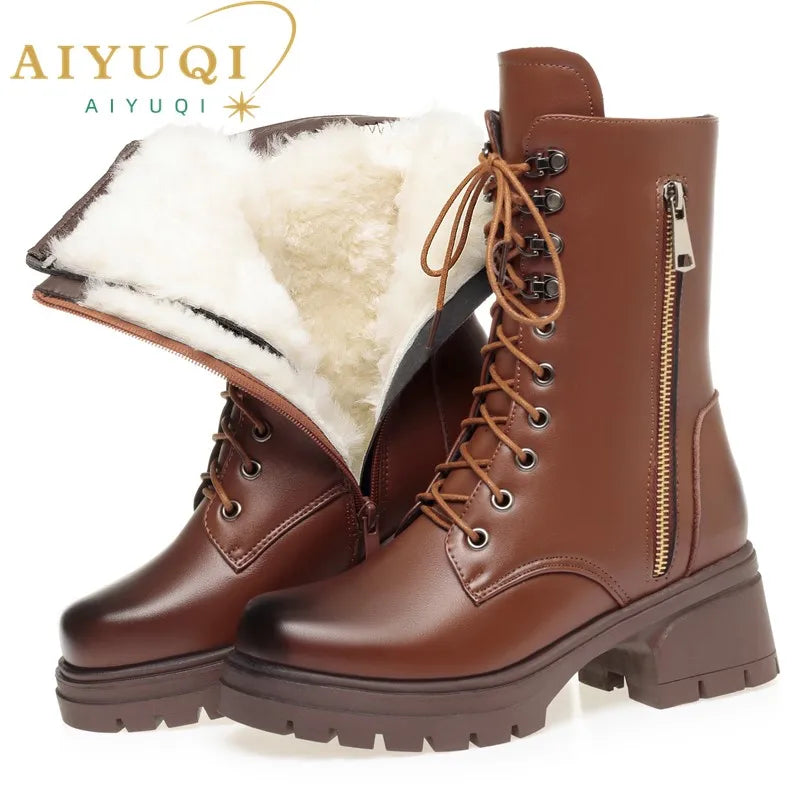 AIYUQI Women Ankle Boots Genuine Leather