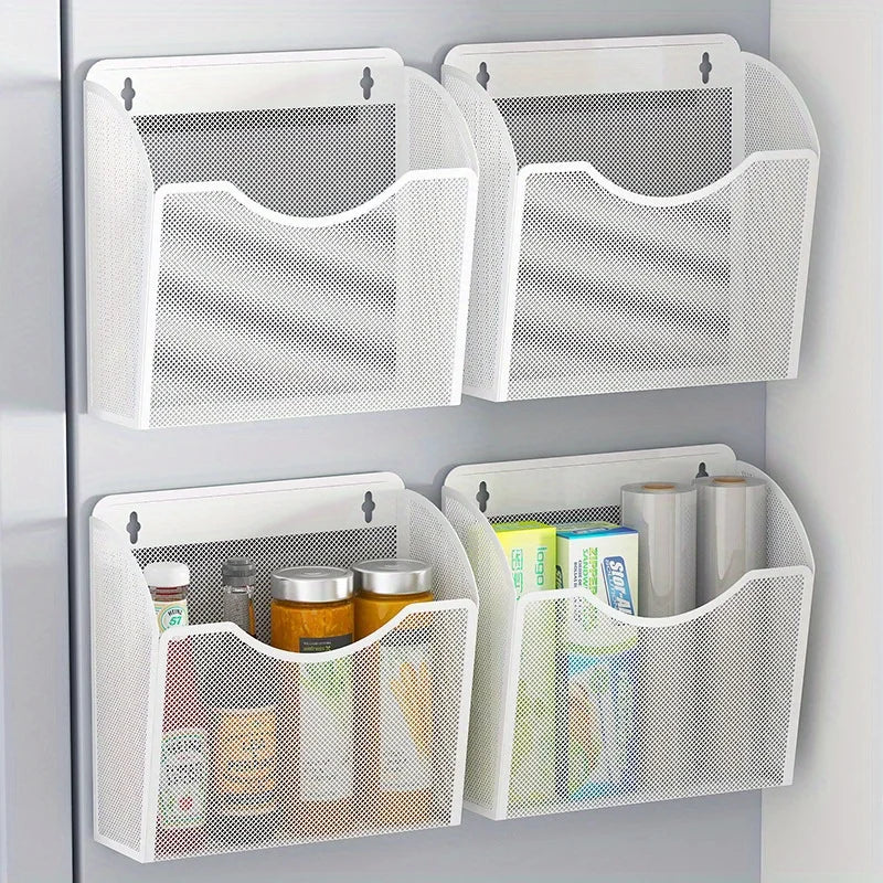 Kitchen, refrigerator rack, no punching, side storage, side magnetic magnetic plastic wrap bag, seasoning box, various artifacts