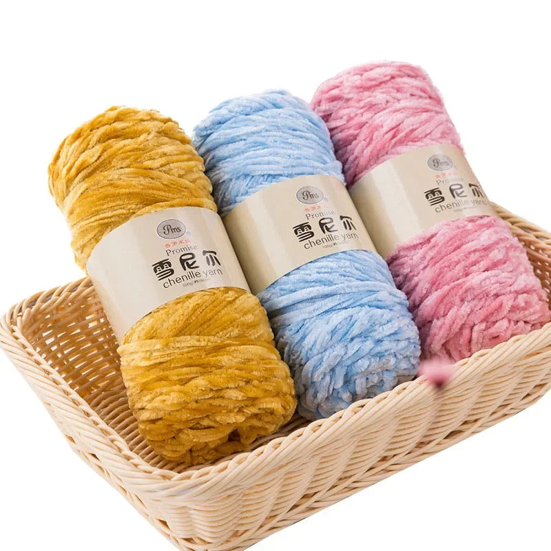 DIY 100% Polyester 100g Velvet Yarn Amigurumi Accessories Dolphin Baby Plush Yarn Soft Chenille Yarn for Knitting  1 Skein 130M