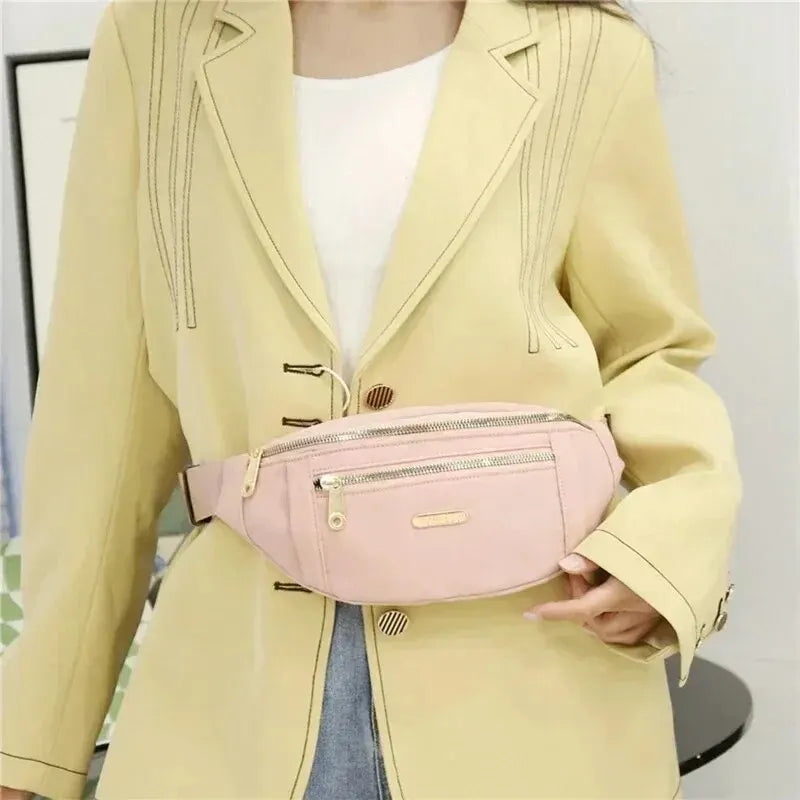 Rilibegan Men's and Women's Street Trend Waist Bag Oxford Casual Color Waist Bag Crossbody Chest Bag