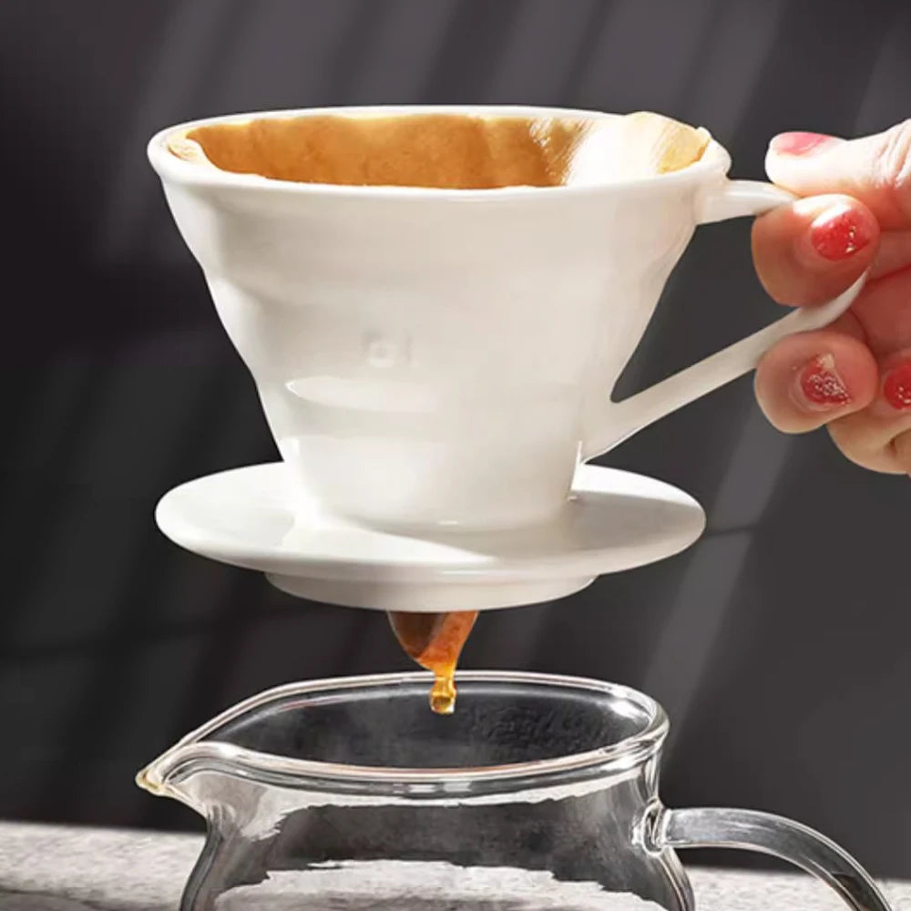 Ceramic Coffee Filter Cup Reusable Filters Coffee Maker Conical Hand Flush Single Drip Filter Cup Barista Tool Cake Cup