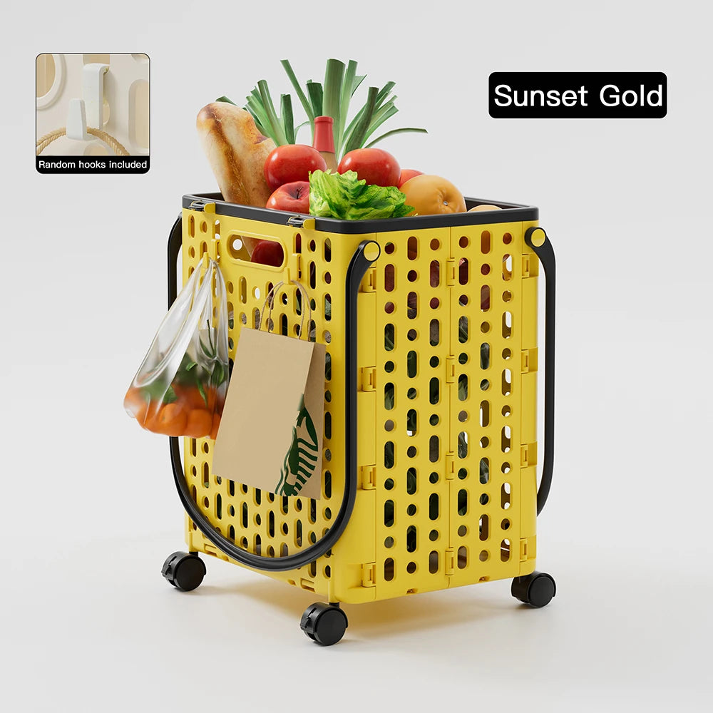 1PC Folding Supermarket Shopping Cart, Household Trolley, Grocery Shopping Cart, Foldable Shopping Cart For Shopping Malls