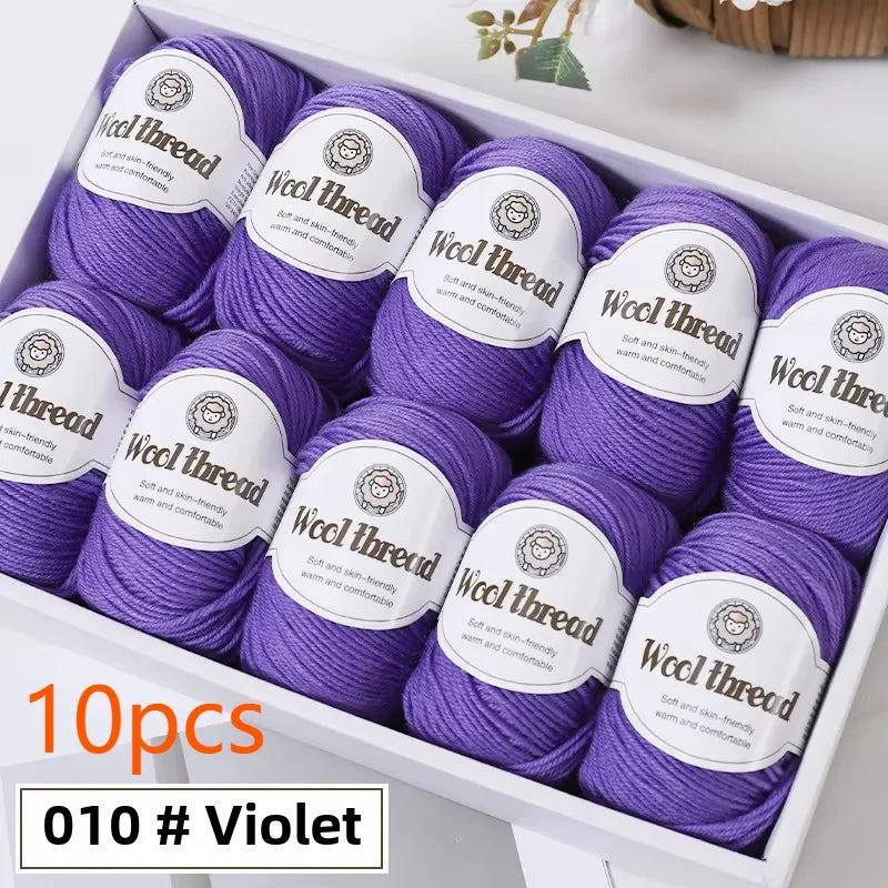 10pcs Australian Wool Yarn [About 500G/10 Balls Per Pack] Soft And Warm Easy to Knit,Sweaters,carves,DIY Knitwear