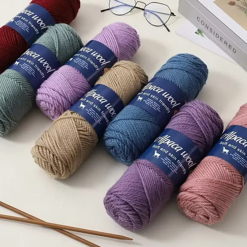5pcs Camel wool needle thread, comfortable and soft to the touch, hand-woven scarves and other DIY medium and thick wool balls