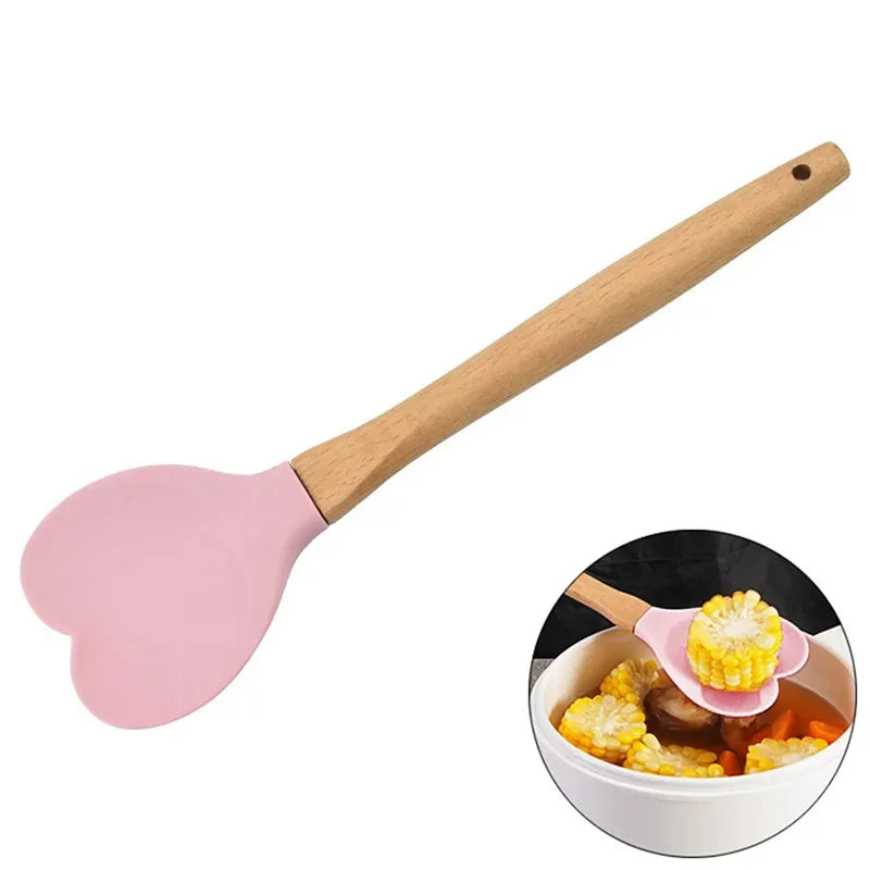 Silicone Spatula Pancakes Shovel 1PC Non-Stick Heat-Resistant Wide Flat Turner For Egg Tamales Pizza Random Color
