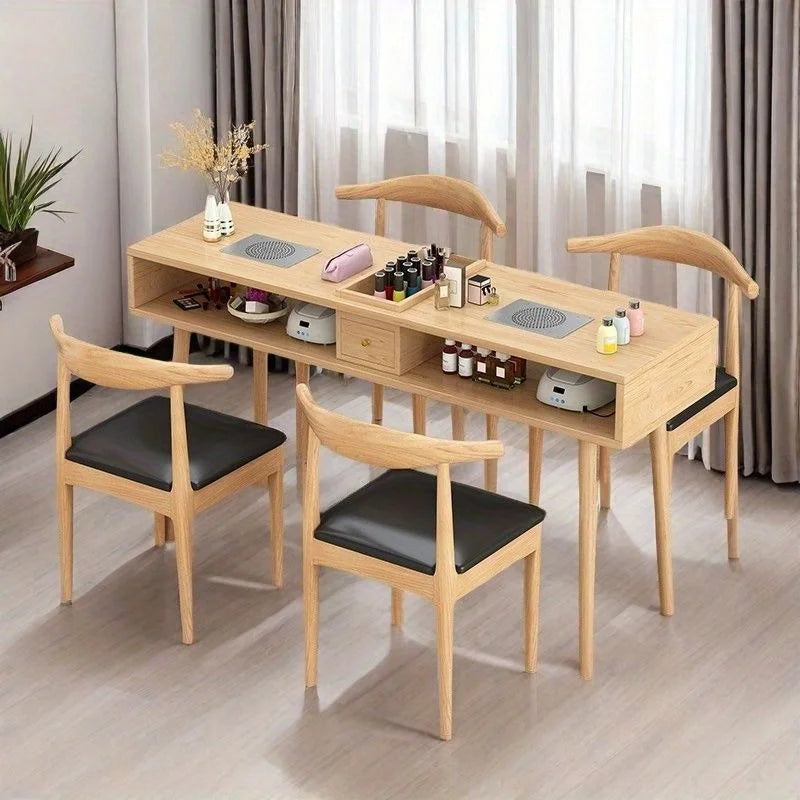 Solid wood manicure table Japanese single manicure table small Internet celebrity manicure table chair workbench