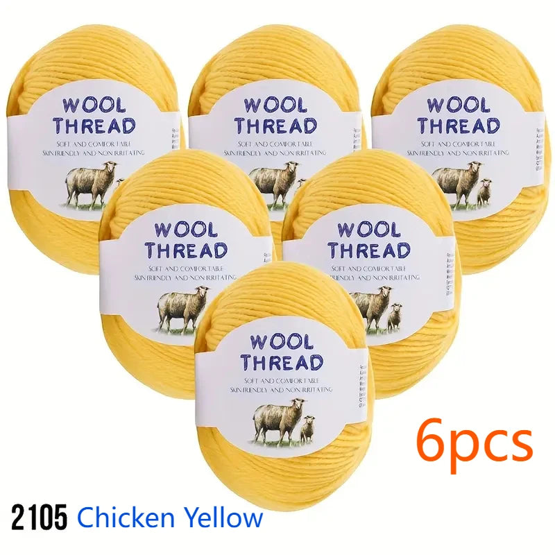 6pcs Australian wool set（300g）soft and comfortable, brilliant colors can be used to knit knits such as sweaters, vests, etc
