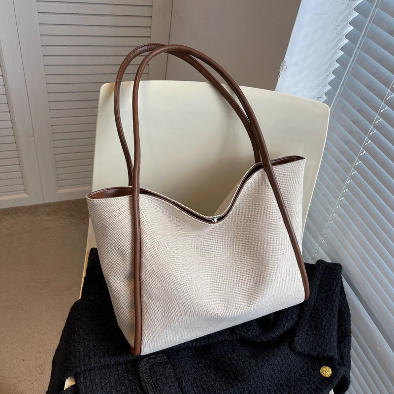 1 Piece of Large-Capacity Tote Bag, Fashionable Bucket Bag for Work and Commuting, Women Can Hold iPad