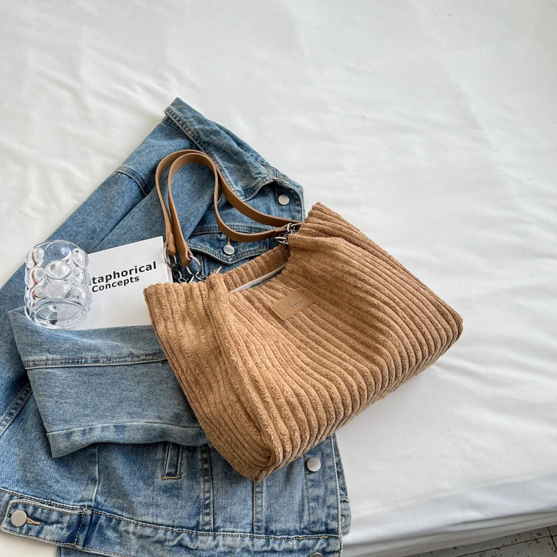 1 Piece of Pure Color Shoulder Bag for Women, Large Capacity Tote Bag, Fashionable Bucket Bag That Can Hold iPad