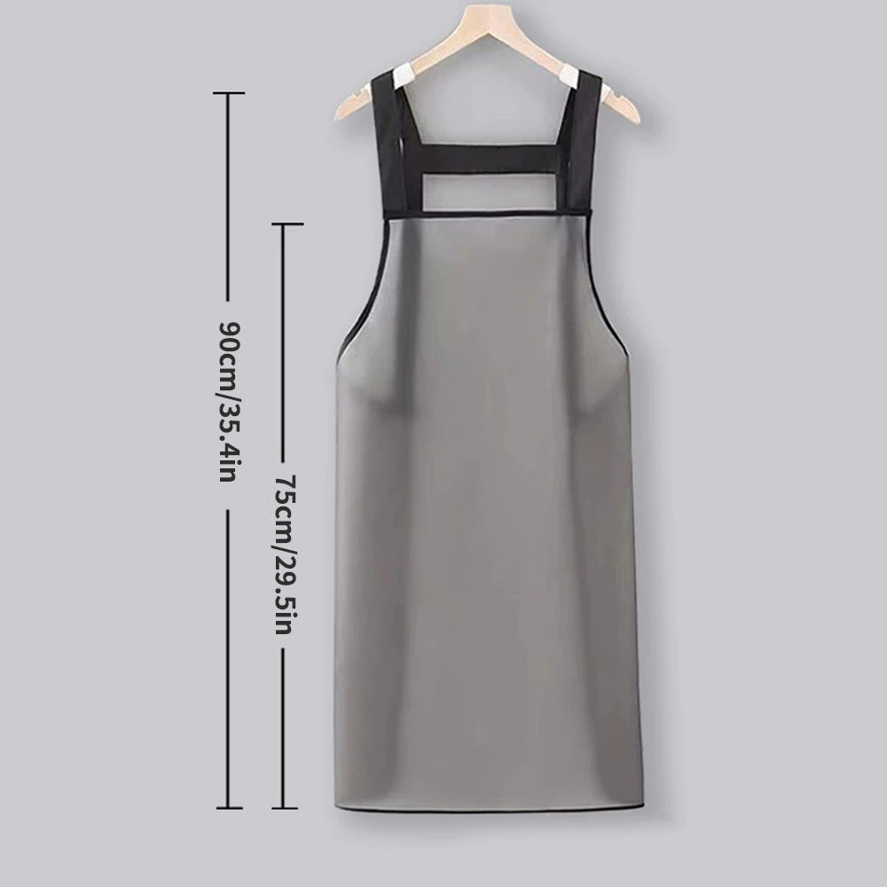 1PC Waterproof Oil-Resistant Apron - Suitable For Household Kitchen Cooking, Dishwashing, And Restaurant Workwear