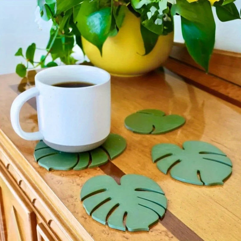 Monstera coaster plant turtle bamboo coaster plant with magnet 3D printing cross-border explosion