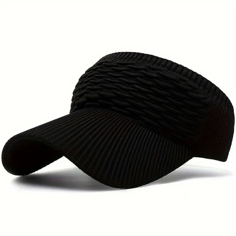 1pc Summer Breathable Sun Hat,Casual Elastic Knitted Cap,Women's Long Brim Sunshade Empty Top Hat for Outdoor Sports, beach hat