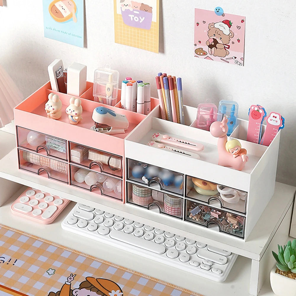 1PC Pen Holder Storage Box - Cute Student Stationery Storage Box - Multi-Functional, Large-Capacity, School Start Storage