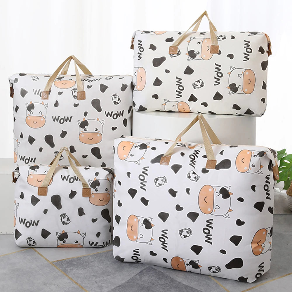 1PC/2PCS Non-Woven Fabric Storage Bag - Cotton Quilt - Student Large-Capacity Moving Packing Garment Organizing Bag