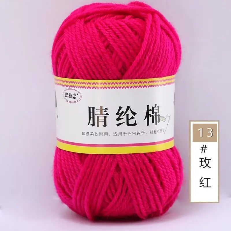 {1Pcs 50g }Acrylic cotton medium and thick thread hand-woven DIY slippers wool ball hook doll seat cushion thread