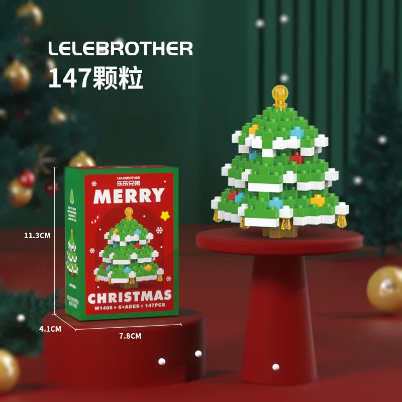 DIY Model Christmas Building Block Santa Claus Snowman Christmas Tree Building Block Toy  Christmas Decoration Party Favours