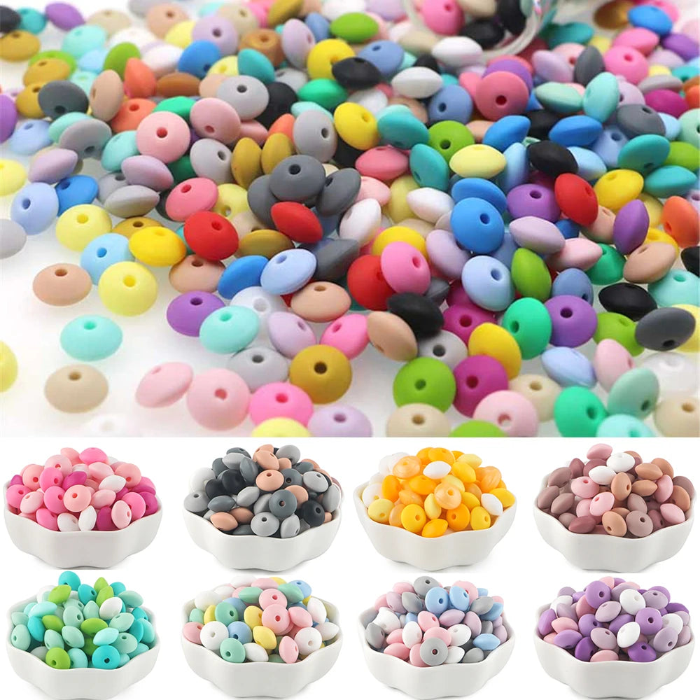 Lentil Silicone Beads