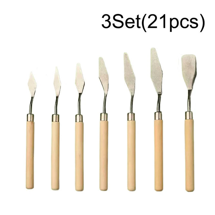 1Set/3Set Oil Painting Scraper Set Paint Wood Handle Palette Knife Art Gouache Paint Painting Scraper