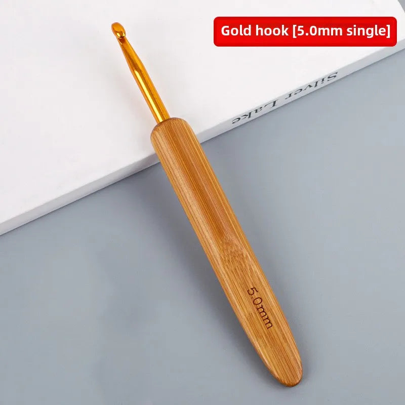 Full set of bamboo handle crochet bamboo crochet wool hook hand knitting tools sweater needle round head carbonized crochet