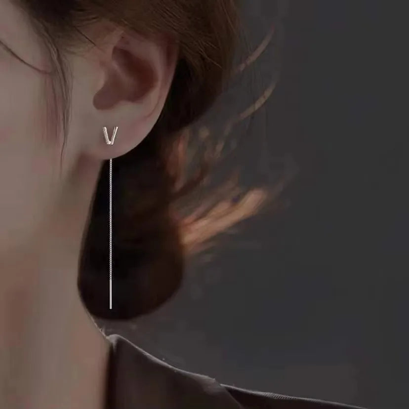Letters Piercing Earrings Line